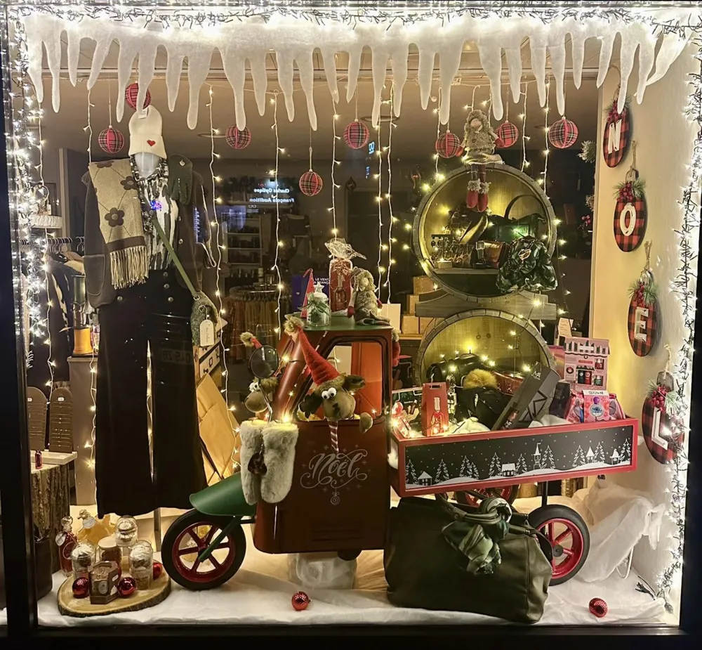 Vitrine de Noël de la boutique